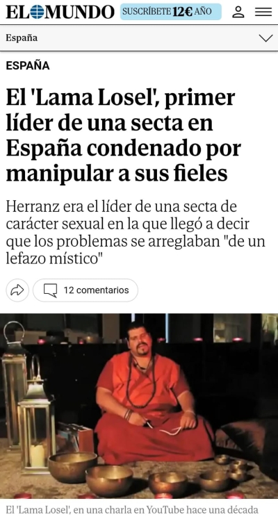 Bardavío Abogados wins the first judgement in Spain against the leader of a sect.
